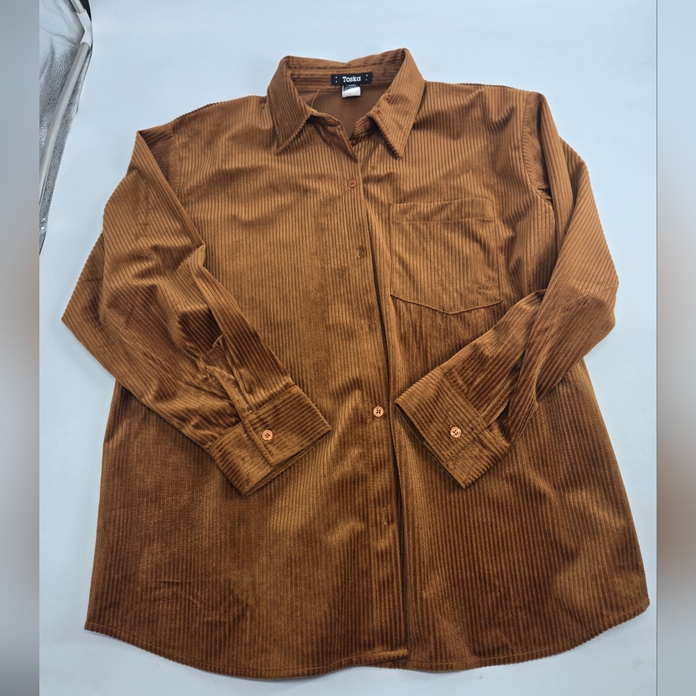 Toska Ribbed Corduroy Fall Layer Shirt L